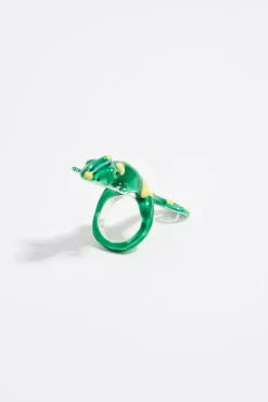 Cheap BIMBA Y LOLA Anillo Camaleon Esmalte Verde
