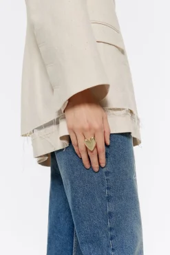 Store BIMBA Y LOLA Anillo Corazon Textura Dorado