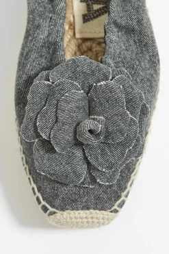 Outlet BIMBA Y LOLA Bailarina Plataforma Yute Denim Negro