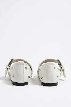 Discount BIMBA Y LOLA Bailarina Tachas Piel Blanca