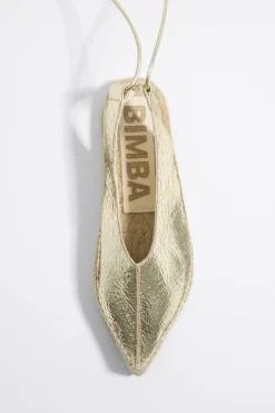 Cheap BIMBA Y LOLA Bailarina Yute Acordonada Piel Oro