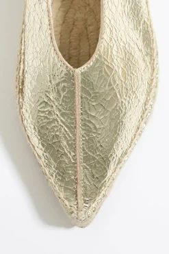 Shop BIMBA Y LOLA Bailarina Yute Acordonada Piel Oro