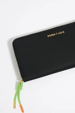 Best Sale BIMBA Y LOLA Billetera Horizontal Con Cremallera Nylon Negra