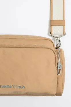Outlet BIMBA Y LOLA Bolso Bandolera Mediano Nylon Tostado
