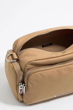 Outlet BIMBA Y LOLA Bolso Bandolera Mediano Nylon Tostado