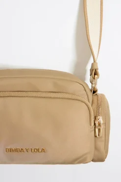 New BIMBA Y LOLA Bolso Bandolera Pequeno Nylon Tostado