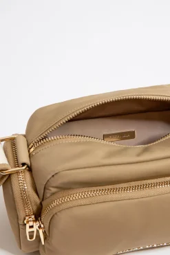 New BIMBA Y LOLA Bolso Bandolera Pequeno Nylon Tostado