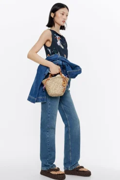 Sale BIMBA Y LOLA Bolso Capazo Pequeno Natural