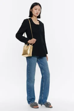 New BIMBA Y LOLA Bolso Chihuahua Mini Piel Oro