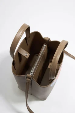 Shop BIMBA Y LOLA Bolso Chihuahua X Ana Leovy Pequeno Piel Topo Oscuro