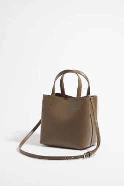 Shop BIMBA Y LOLA Bolso Chihuahua X Ana Leovy Pequeno Piel Topo Oscuro