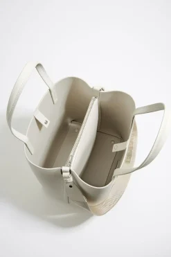 Online BIMBA Y LOLA Bolso Chihuahua X Ana Leovy Grande Piel Blanco Roto