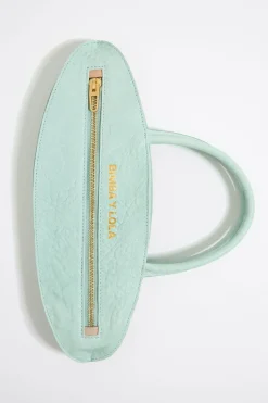 Cheap BIMBA Y LOLA Bolso De Mano Pelota Grande Piel Azul Hielo