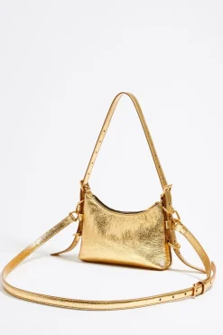 Fashion BIMBA Y LOLA Bolso Hobo Pocket Mini Piel Dorado