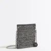 Sale BIMBA Y LOLA Bolso Plano Mini Crochet Cadena Plata