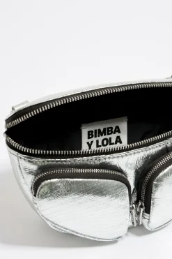 Discount BIMBA Y LOLA Bolso Rinonera Pocket Mini Piel Plateado