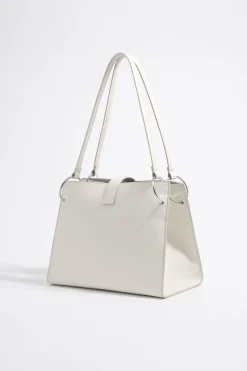 Best Sale BIMBA Y LOLA Bolso Shopper Grande Piel Blanco Roto