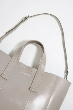 Flash Sale BIMBA Y LOLA Bolso Shopper Grande Piel Gris Verdoso