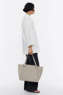 Fashion BIMBA Y LOLA Bolso Shopper Grande Piel Piedra