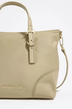 Shop BIMBA Y LOLA Bolso Shopper Mediano Caqui Claro