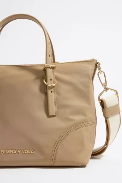 Cheap BIMBA Y LOLA Bolso Shopper Mediano Nylon Tostado