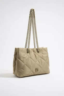 Cheap BIMBA Y LOLA Bolso Shopper Mediano Nylon Acolchado Caqui Claro