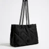 Best Sale BIMBA Y LOLA Bolso Shopper Mediano Nylon Acolchado Negro