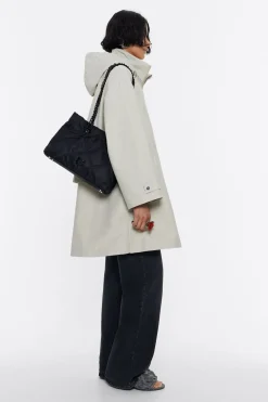 Best Sale BIMBA Y LOLA Bolso Shopper Mediano Nylon Acolchado Negro