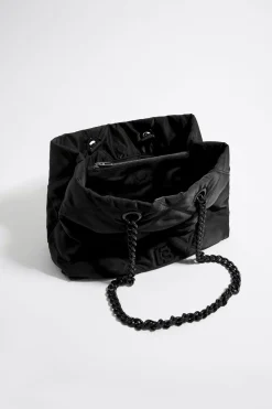 Best Sale BIMBA Y LOLA Bolso Shopper Mediano Nylon Acolchado Negro