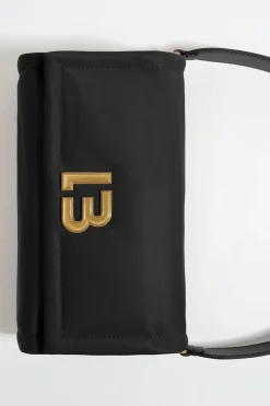 Hot BIMBA Y LOLA Bolso Solapa Mediano Nylon Negro