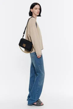 Cheap BIMBA Y LOLA Bolso Solapa Mediano Nylon Negro