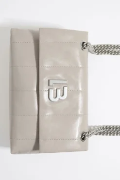 Outlet BIMBA Y LOLA Bolso Solapa Mediano Piel Gris Verdoso