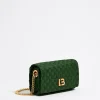 Outlet BIMBA Y LOLA Bolso Solapa Mini Nylon Trenzado Verde