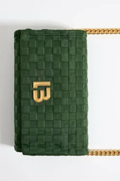 Outlet BIMBA Y LOLA Bolso Solapa Mini Nylon Trenzado Verde