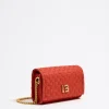 New BIMBA Y LOLA Bolso Solapa Mini Nylon Trenzado Coral
