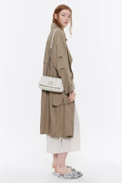 Flash Sale BIMBA Y LOLA Bolso Solapa Pequeno Piel Napa Blanco Roto