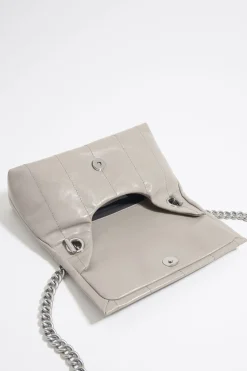 Cheap BIMBA Y LOLA Bolso Solapa Pequeno Piel Gris Verdoso