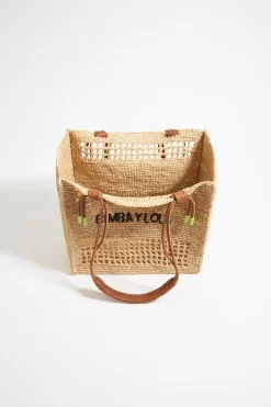 Cheap BIMBA Y LOLA Bolso Tote Grande Rafia Natural