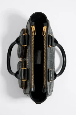 Shop BIMBA Y LOLA Bolso Tote Pocket Mediano Piel Negro