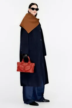 Discount BIMBA Y LOLA Bolso Tote Pocket Mediano Piel Naranja Quemado