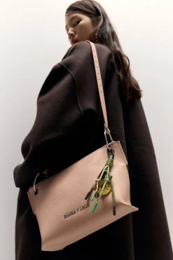 Outlet BIMBA Y LOLA Bolso Trapecio Mediano Piel Rosa Claro