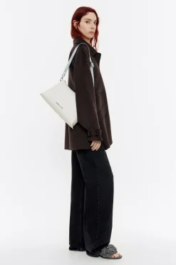 Online BIMBA Y LOLA Bolso Trapecio Mediano Piel Blanco Roto