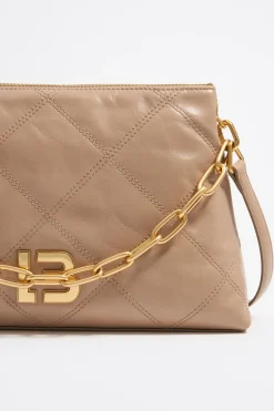 Shop BIMBA Y LOLA Bolso Trapecio Mediano Piel Camel