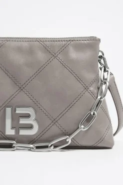 Sale BIMBA Y LOLA Bolso Trapecio Pequeno Piel Gris Verdoso