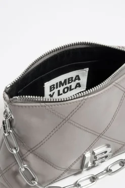 Sale BIMBA Y LOLA Bolso Trapecio Pequeno Piel Gris Verdoso