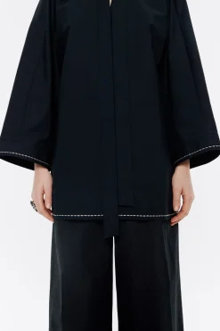 Clearance BIMBA Y LOLA Camisa Lazo Algodon Negra