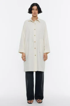 Online BIMBA Y LOLA Camisa Linea A Midi Marfil