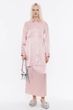 Outlet BIMBA Y LOLA Camisa Oversize Saten Rosa