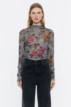 Clearance BIMBA Y LOLA Camiseta Ajustada Tul Canary Caqui