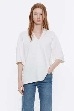 Sale BIMBA Y LOLA Camiseta Capa Punto Roma Marfil